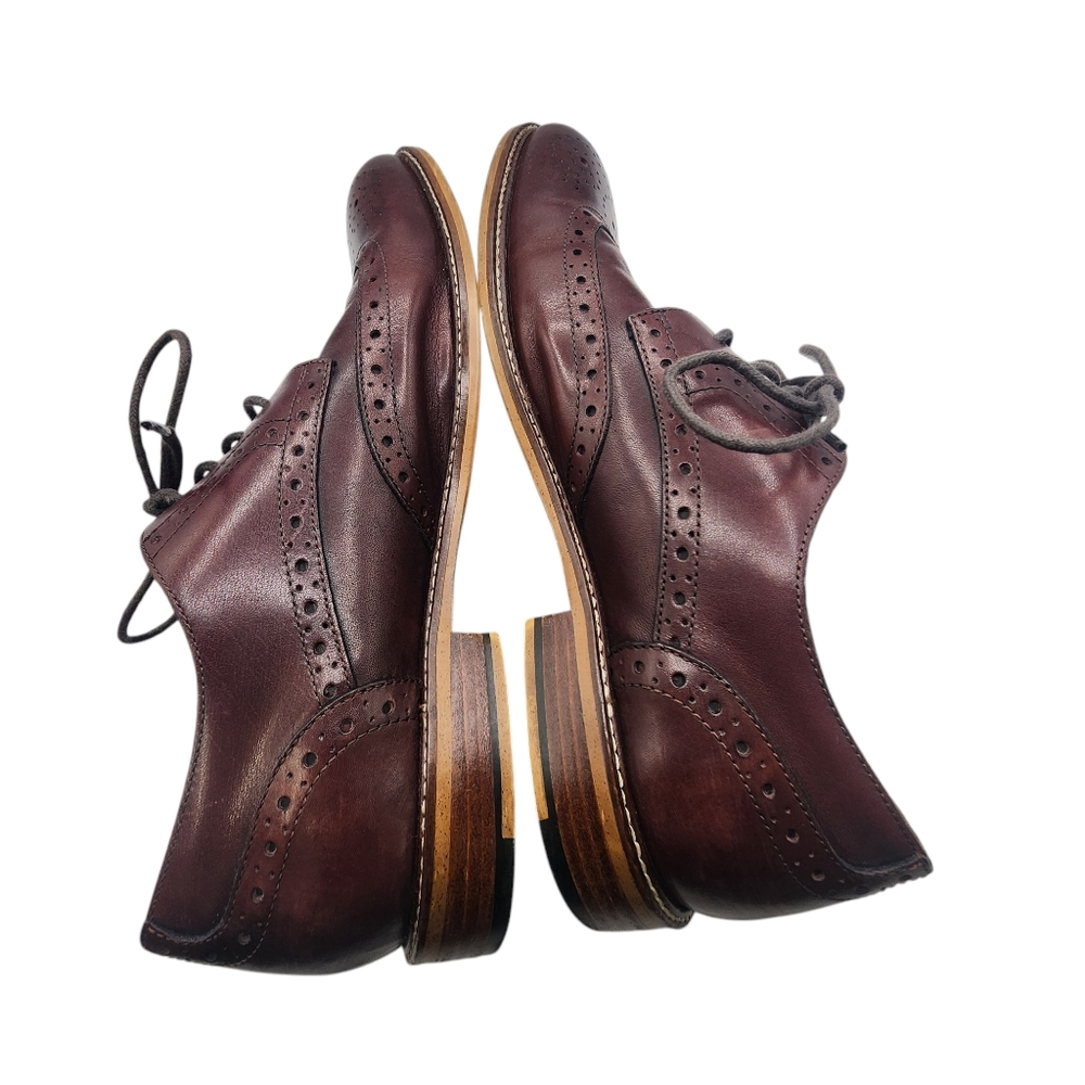 Joseph Abboud Mens‎ Burgandy Wingtip Casual Dress Shoes Size 9 - Picture 7 of 12